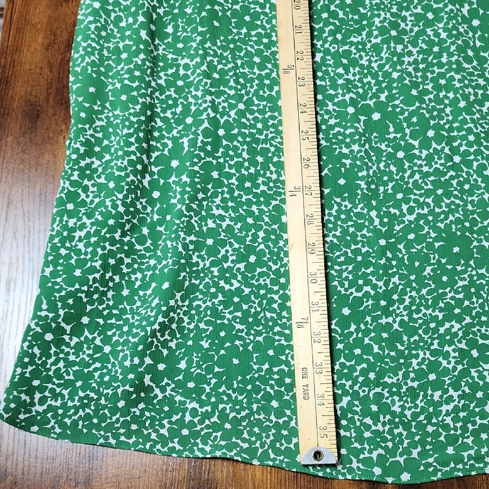 HOBBS LONDON | Elegant Green White Ditsy Floral Women's Mini Ruffle Dress | US 8 - Picture 10 of 12